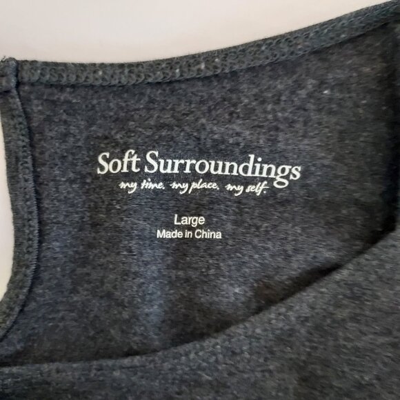 Soft Surroundings Toujours Jersey Knit Grey Jumpsuit Size Lg - Picture 6 of 11